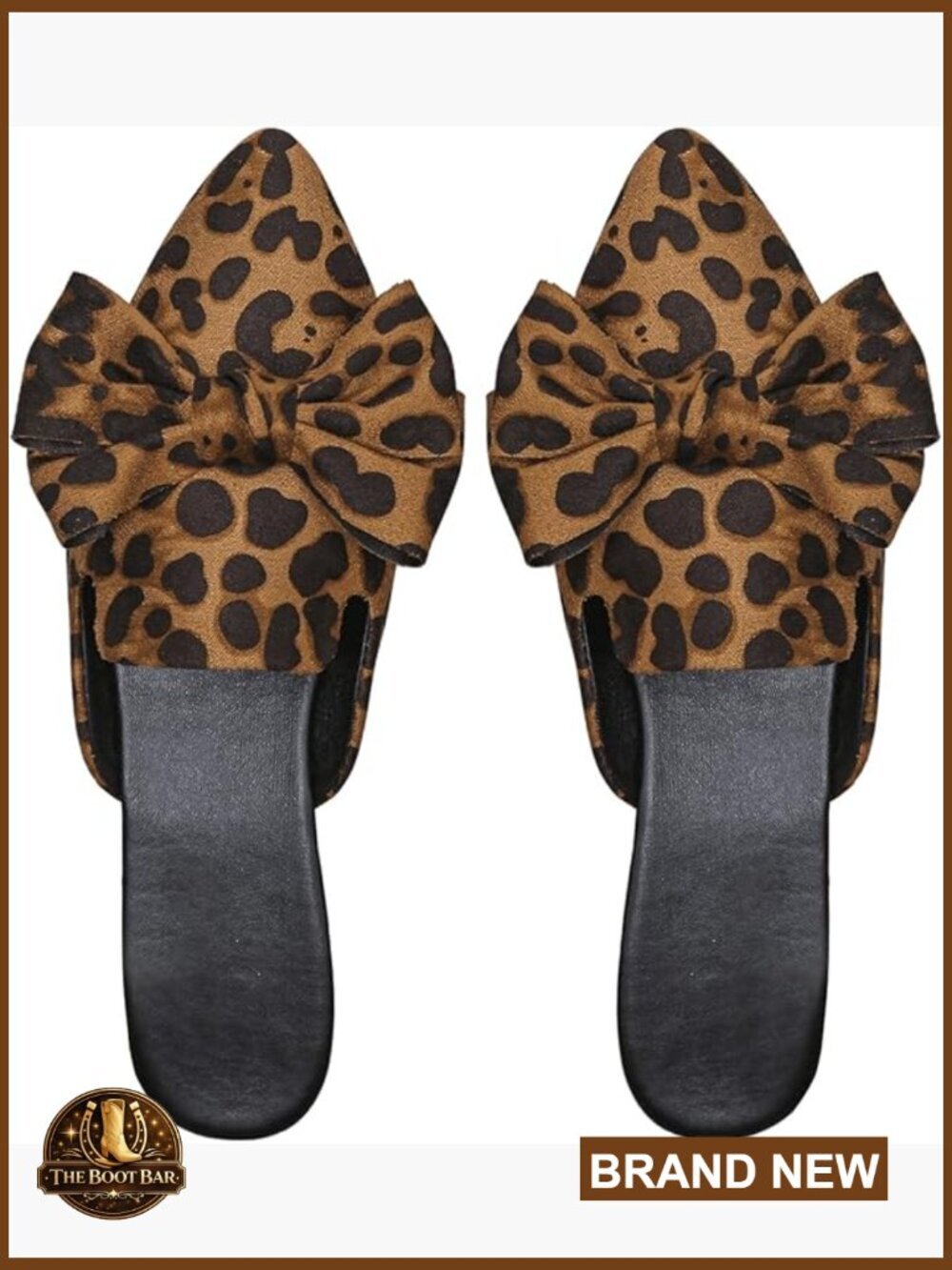 Bow Pointed Toe Backless Mule Flats Slide Sandals Work Shoes